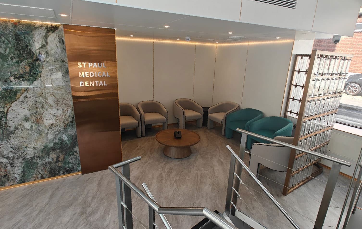 Waiting area at St Paul's Medical & Dental clinic in the City of London